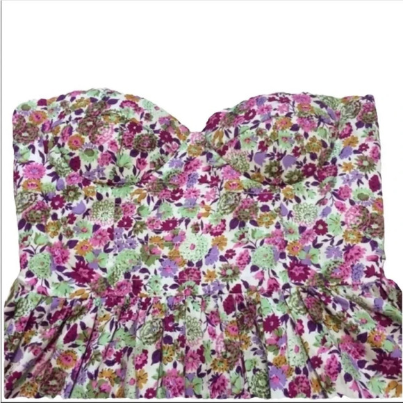 Sans Souci Strapless Floral Spring/Summer Dress Size Small - Picture 4 of 5